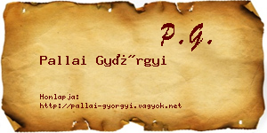 Pallai Györgyi névjegykártya